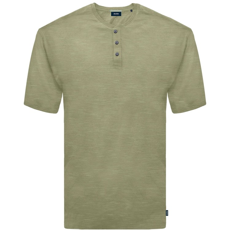 t-shirt zapinany na guziki plus size meski khaki