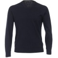 granatowy duzy meski sweter gladki w serek