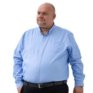 Duża koszula męska z długim rękawem gładka Duke D555 Richard błękitna