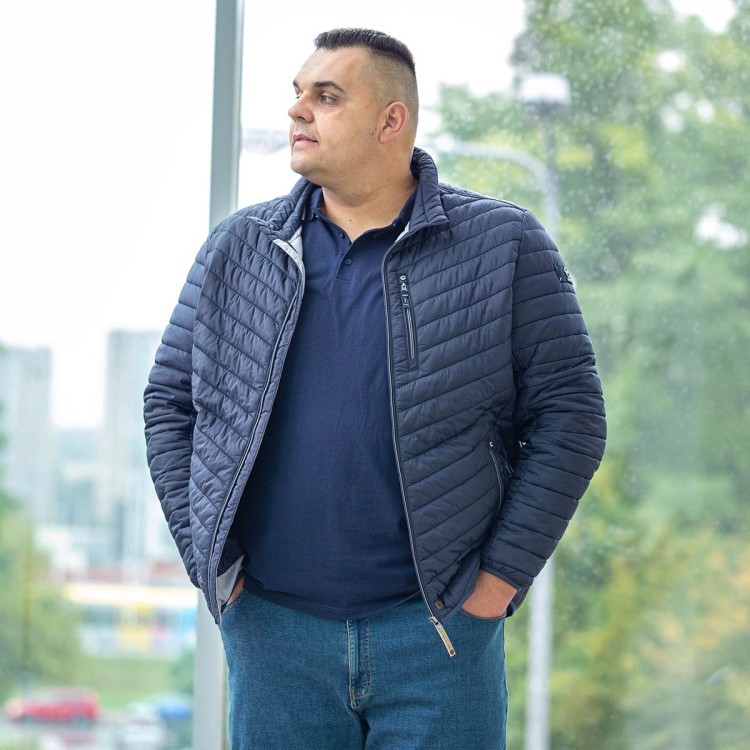meska pikowana kurtka na stojce 6xl