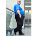 czarne spodnie proste nogawki polecane modne wygodne dla panow plus size