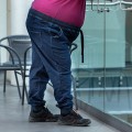 joggery ze sciagaczem meskie jeansowe viking jaggy dla duzego pana granatowe