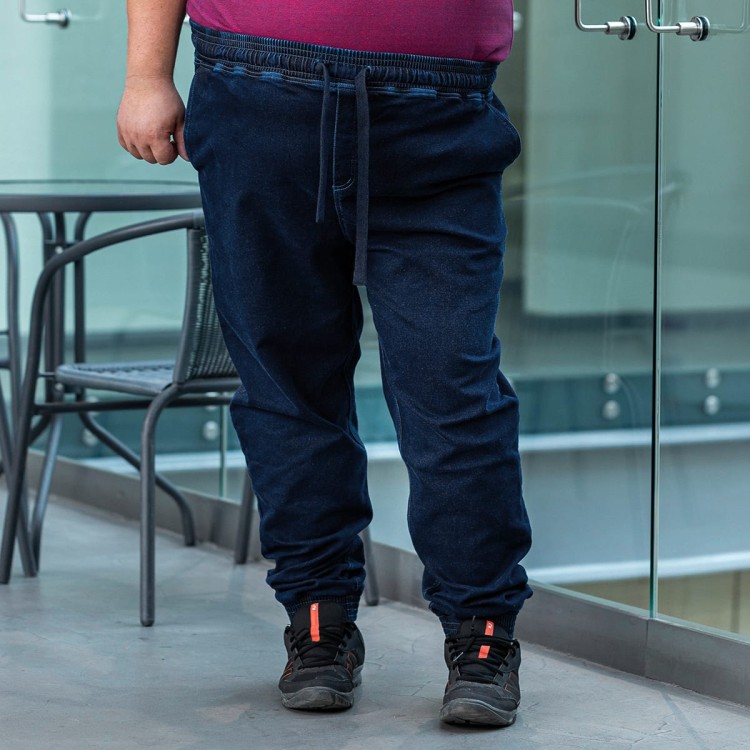 meskie spodnie jeansowe ze sciagaczem na dole kieszenie boczne duza rozmiarowka