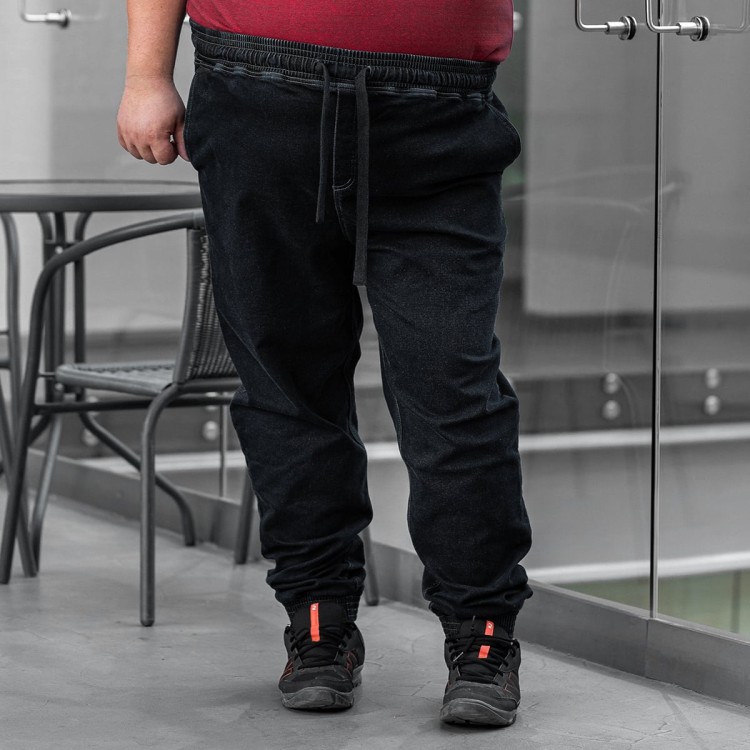 duże spodnie czarne joggery viking