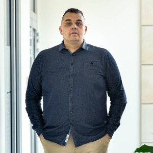 Duża koszula męska z długim rękawem gładka Duke D555 Jacob granatowa