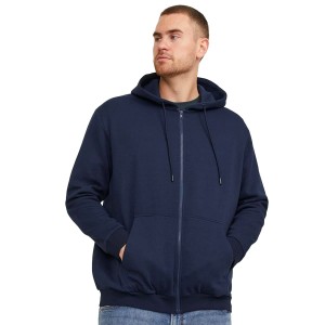 Duża męska bluza rozpinana z kapturem gładka Jack & Jones 12250596 granatowa