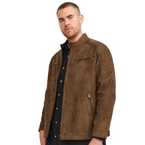 Duża męska kurtka zamszowa lekka Jack & Jones 12172908 brązowa