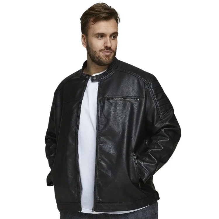 czarna skorzana kurtka Jack Jones xxl