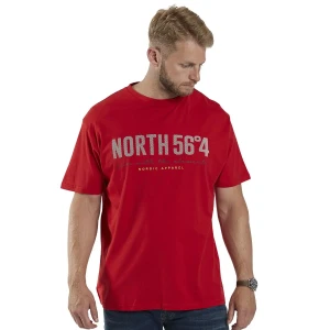 Duży męski t-shirt North 56°4 99865-0300 czerwony