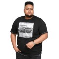 duza meska koszulka t-shirt z nadrukiem czarna 8xl
