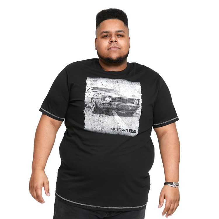 koszulka nadruk samochodu czarna 7xl