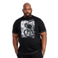 czarny t-shirt dla mezczyzn plus size
