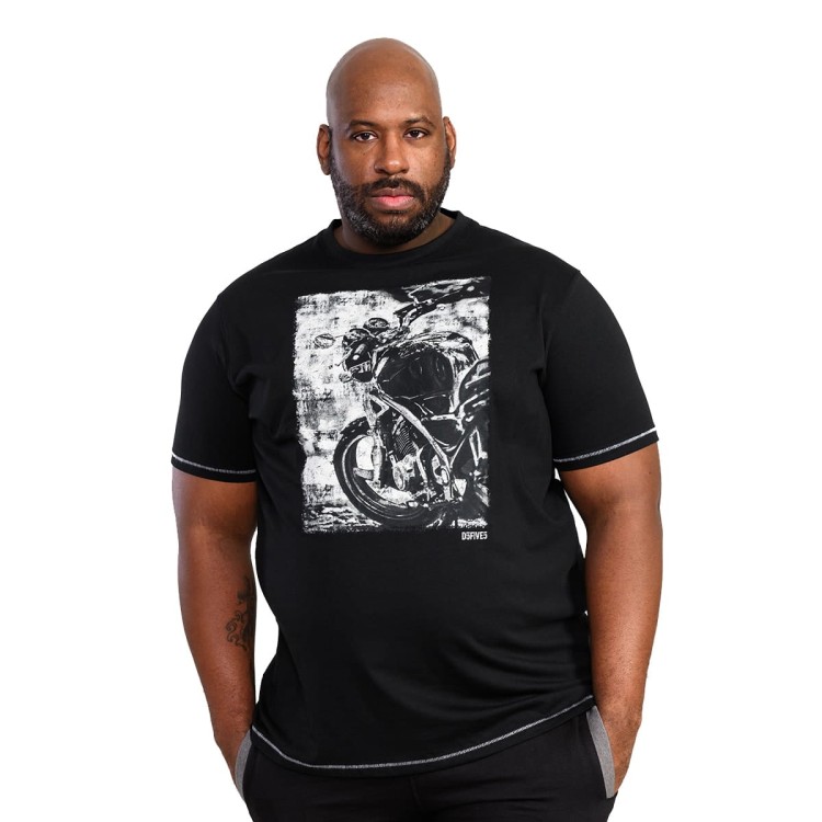czarny t-shirt dla mezczyzn plus size