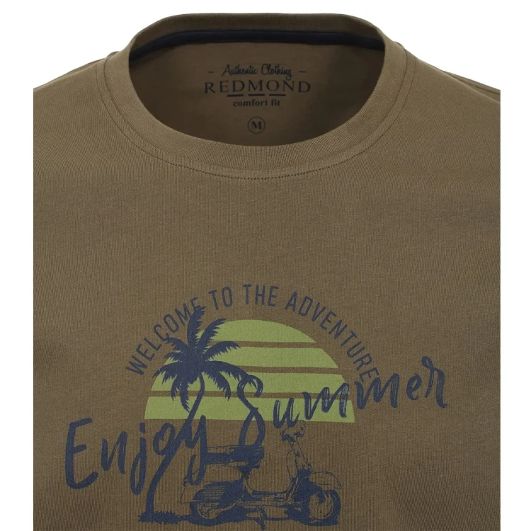 t-shirt meski z nadrukiem Redmond khaki plus size