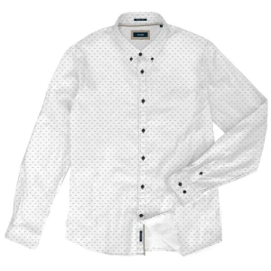 Duża męska koszula długi rękaw wzorzysta Double Urban Outfitters GS-504 biała