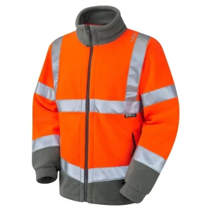 Duża męska bluza rozpinana robocza odblaskowa polar Leo Hartland pomarańczowa
