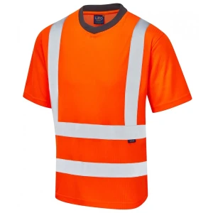 Duża męska koszulka z krótkim rękawem odblaskowa t-shirt roboczy Newport Leo pomarańczowy