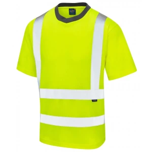 Duża męska koszulka z krótkim rękawem odblaskowa t-shirt roboczy Newport Leo żółty