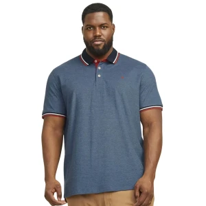 Duża męska polówka koszulka z kołnierzykiem Jack & Jones 12143859 ciemnoniebieska
