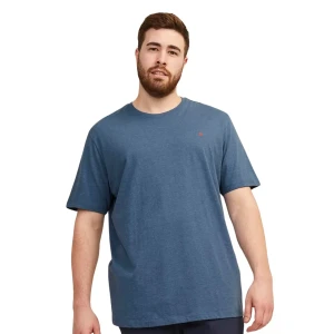Duża męska koszulka z krótkim rękawem t-shirt gładki Jack & Jones 12253778 ciemnoniebieski