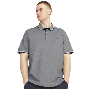 Duża męska polówka koszulka z kołnierzykiem Jack & Jones 12143859 jasnoszara