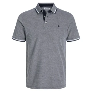 Duża męska polówka koszulka z kołnierzykiem Jack & Jones 12143859 jasnoszara