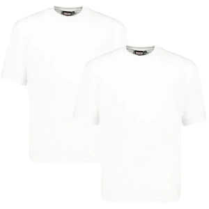 Duża gładka koszulka męska t-shirt Adamo 129420-100 2 pak biały