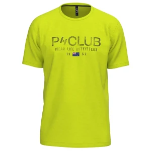 Duża męska koszulka z krótkim rękawem t-shirt z nadrukiem P4 Club TS212046-0011 limonkowy