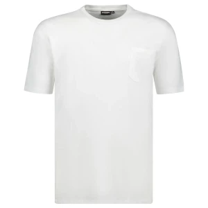 Duża koszulka t-shirt Adamo 139055-100 gładki z kieszonką biały