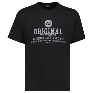 Duża męska koszulka t-shirt Adamo 139020-700 czarna