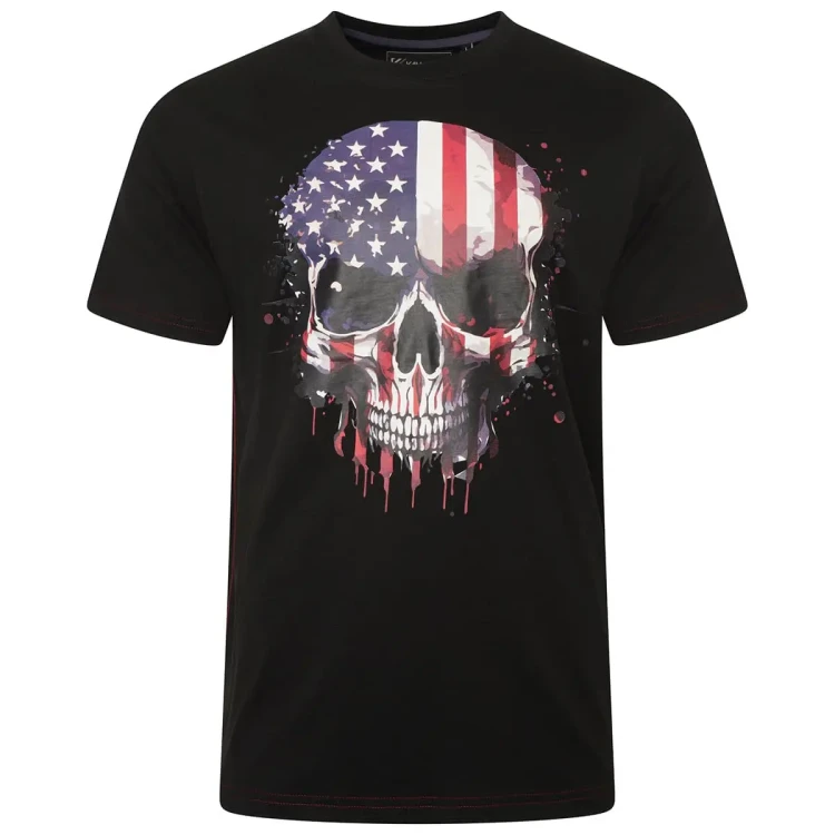 czarny meski t-shirt z nadrukiem czaszki xxl