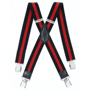 Duże męskie szelki X Ranger 4cm DJ40-051 czarno-czerwone