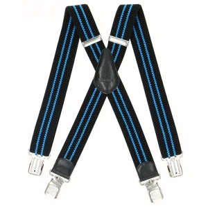 Duże męskie szelki X Ranger 4cm DJ40-055 czarno-niebieskie