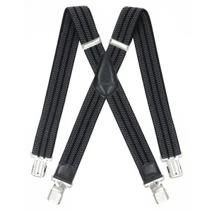 Duże męskie szelki X Ranger 4cm DJ40-058 ciemnoszaro-czarne