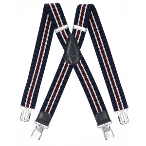 Duże męskie szelki X Ranger 4cm DJ40-064 granatowo-biało-bordowe