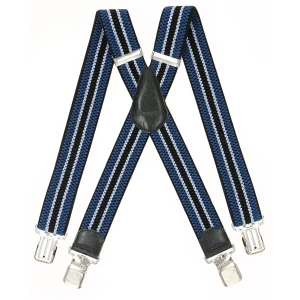 Duże męskie szelki X Ranger 4cm DJ40-045 niebiesko-szaro-czarne