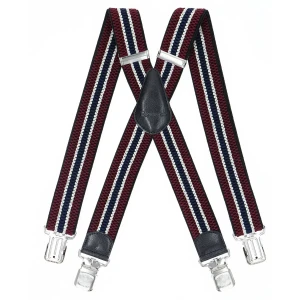 Duże męskie szelki X Ranger 4cm DJ40-065 bordowo-biało-granatowe