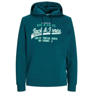 Duża męska bluza wkładana przez głowę z kapturem Jack & Jones 12258873 morska