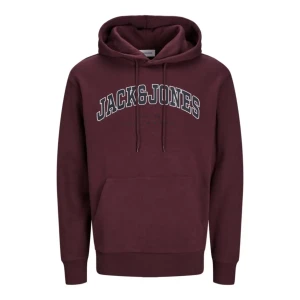 Duża męska bluza kangurka wkładana przez głowę z kapturem Jack & Jones 12258867 bordowa