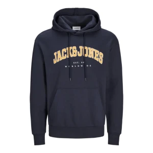 Duża męska bluza kangurka wkładana przez głowę z kapturem Jack & Jones 12258867 granatowa