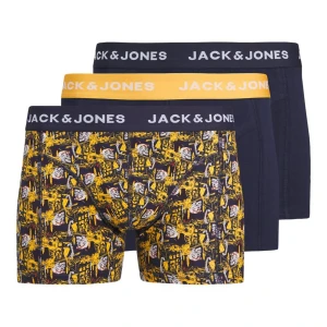 Duża bielizna męska bokserki 3 sztuki Jack & Jones 12264960 granatowo-żółte