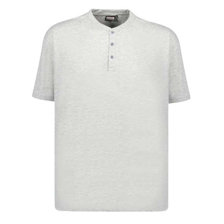 meska koszulka bez nadruku z guzikami adamo silas szara 3xl 4xl 5xl 6xl