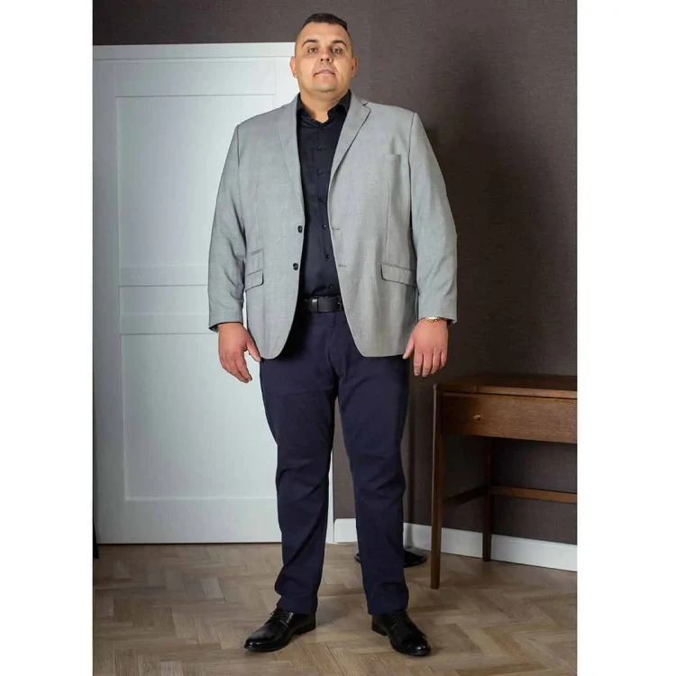 modna marynarka krata szara