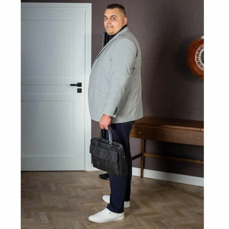 przystojny pan marynarka szara krata 6xl