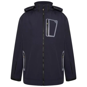  Duża męska kurtka softshell zimowa z kapturem Kam KV39 granatowa