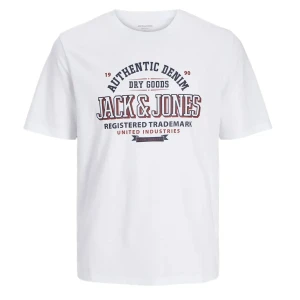 Duża męska koszulka z nadrukiem t-shirt Jack & Jones 12258870 biały