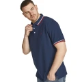 koszulka polo granatowa z czerwonym plus size