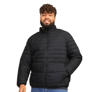 Duża męska kurtka jesienno-zimowa ze stójką Jack & Jones 12258998 czarna