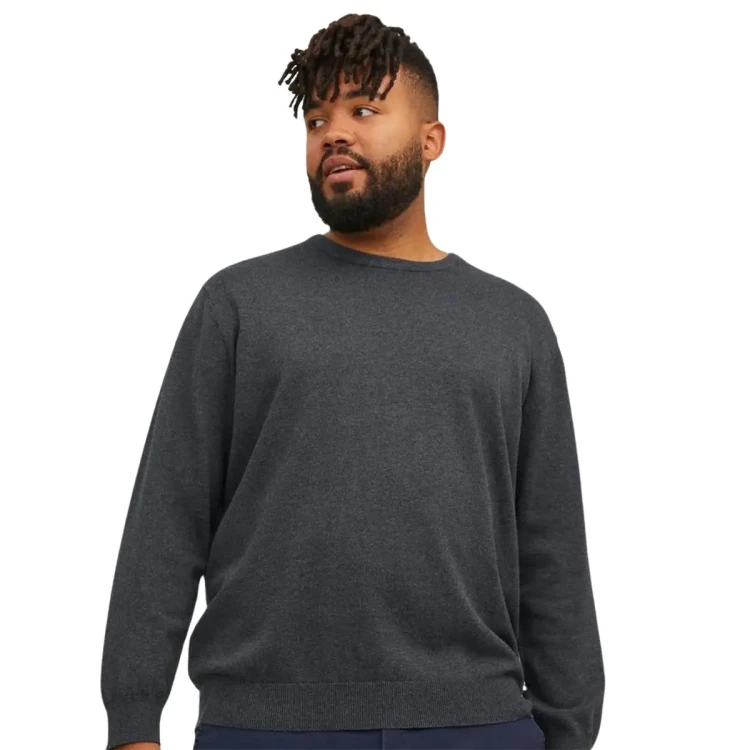 ciemnoszary gladki meski sweter xxl