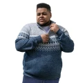 szaro niebieski sweter plus size